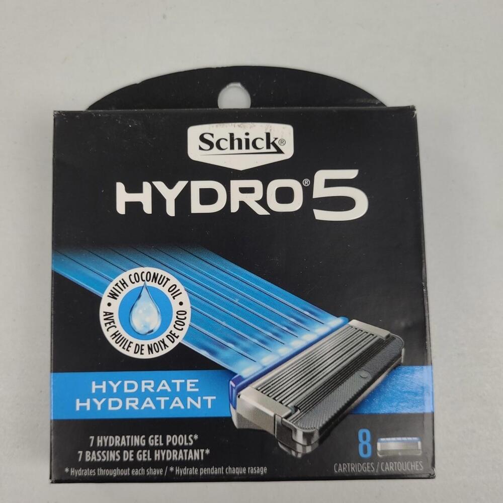 Schick Hydro 5 3 Sensitive Skin Comfort 5-Blade Razor Refill 8 Cartridge Coconut